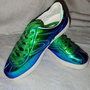 Tretorn Green Blue Iridescent Sneakers